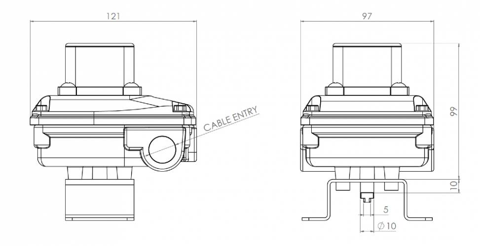 KS1L de aluminio con indicador visual