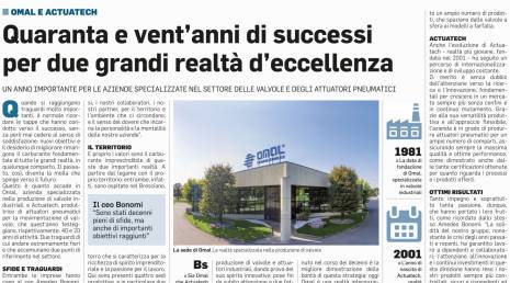 El «Corriere della Sera» habla del aniversario de ACTUATECH