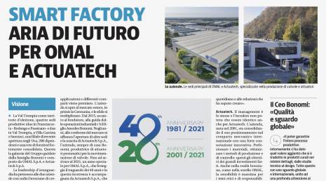 El "Giornale di Brescia" habla del aniversario de ACTUATECH